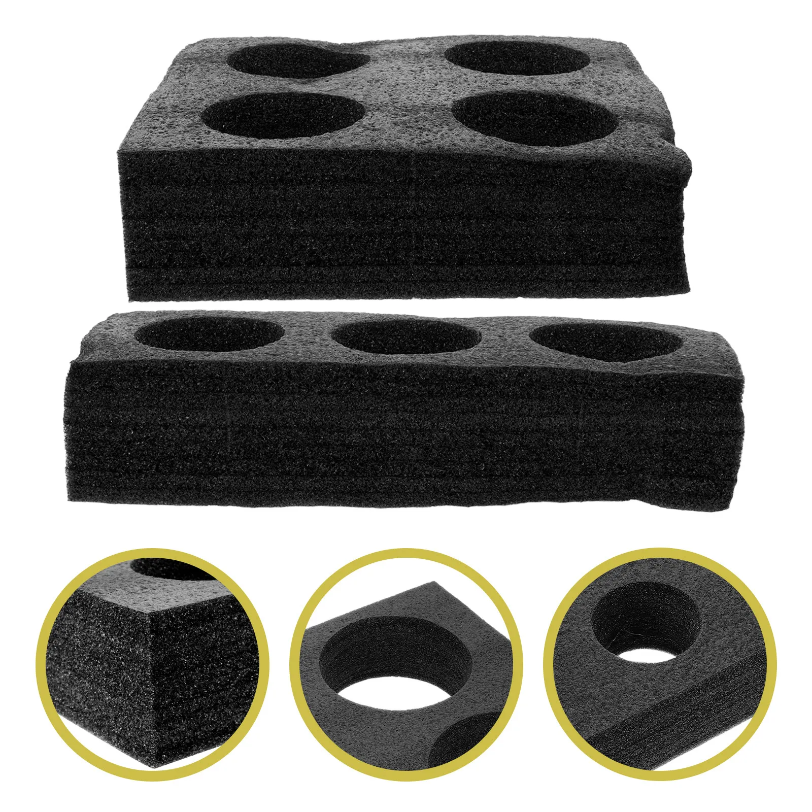2Pcs Cup Holder Foam Takeout Cup Carrier Insert Coffee Drinks Holder Cushion Stable 3 4 Holes Spill Proof Beverage Tray