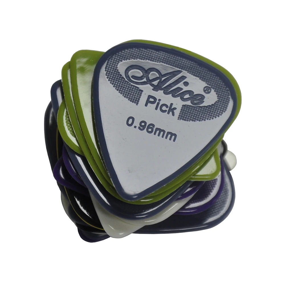 Lot of 100pcs Alice AP-G Heavy 0.96mm Glossy Anti-Skid Projecting Nylon Guitar Picks Plectrums Bass Picks