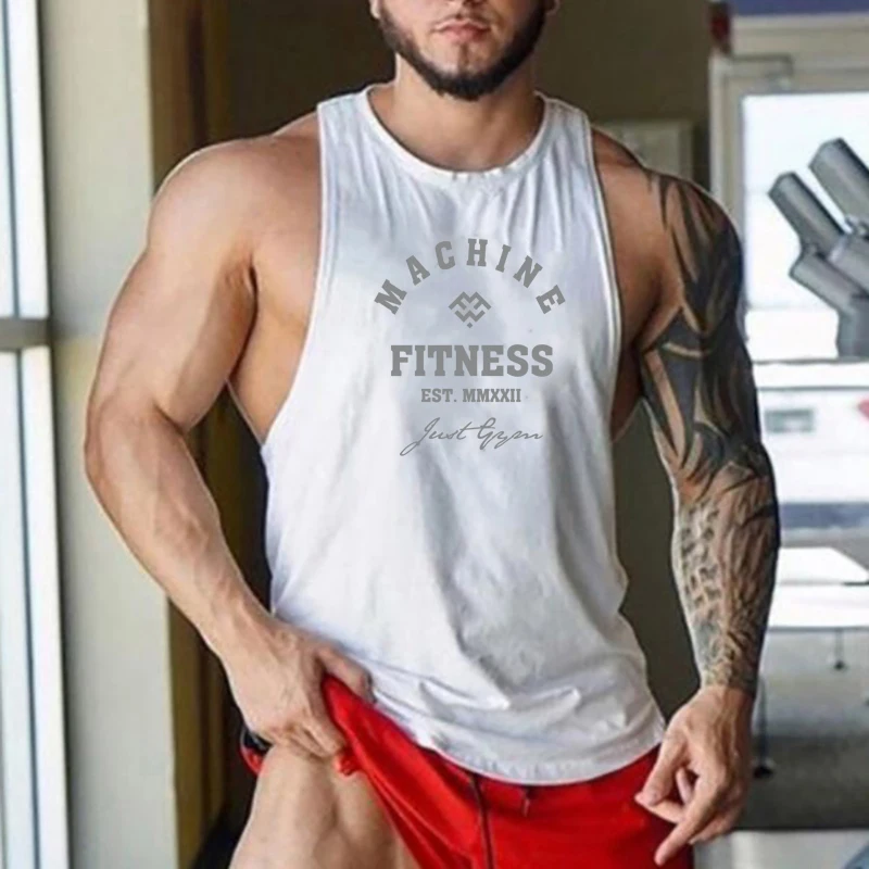 Lightweight Cotton Running Fitness cool Vest Men Muscle Bodybuilding Gym Sleeveless Workout Shirts Tank Tops Jogger Casual Wear