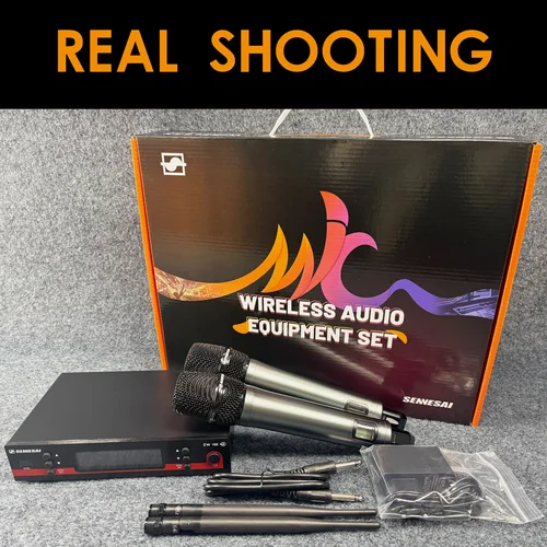 Imagen 2 del producto SENNESAI Ew100G3 micrófono inalámbrico Dual profesional puesta en escena 2 canales 600-699MHz UHF Karaoke Metal portátil e835