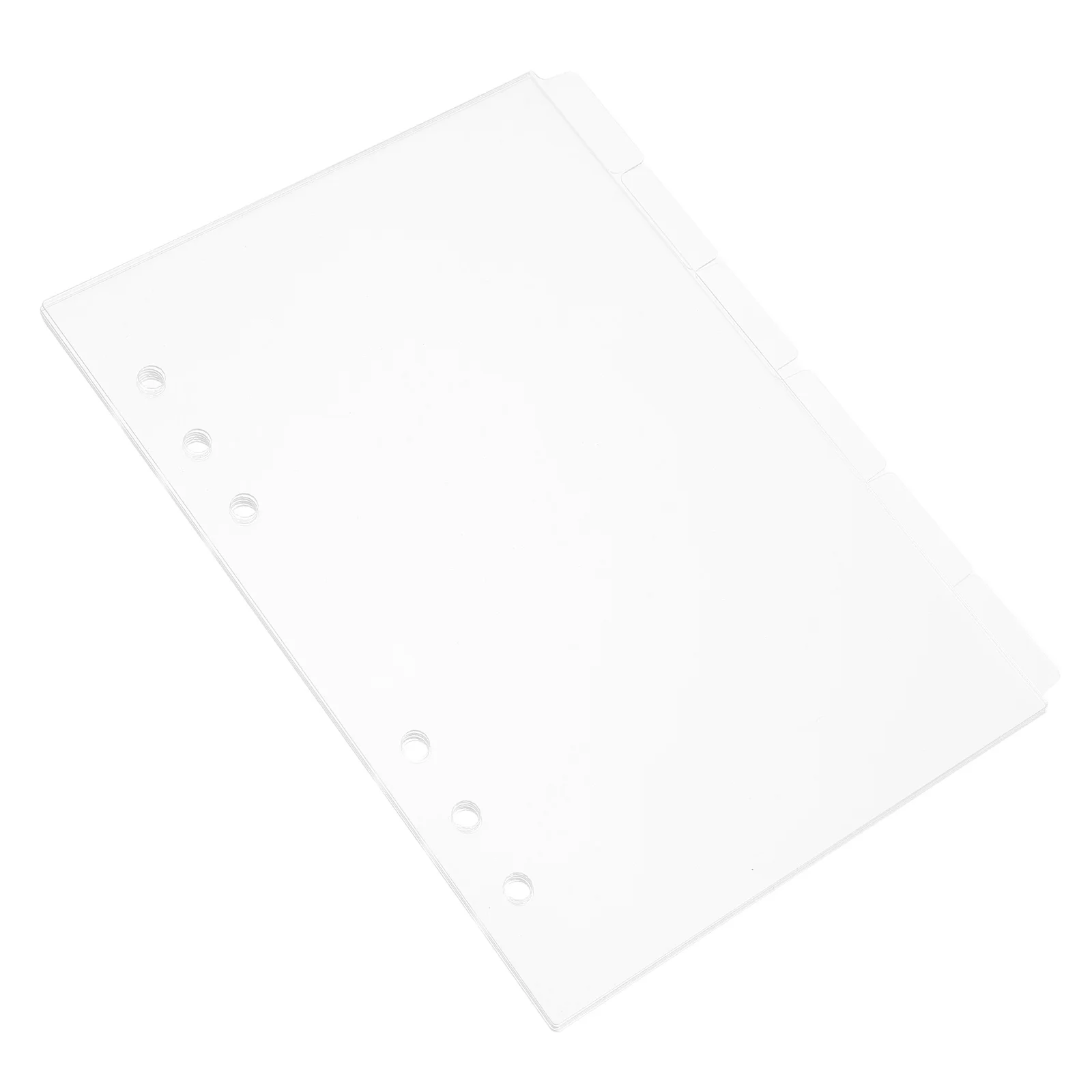 

6 Pcs Acrylic Divider Page Binder Tabs A5 Dividers Separator with Pockets Cute Transparent Binders