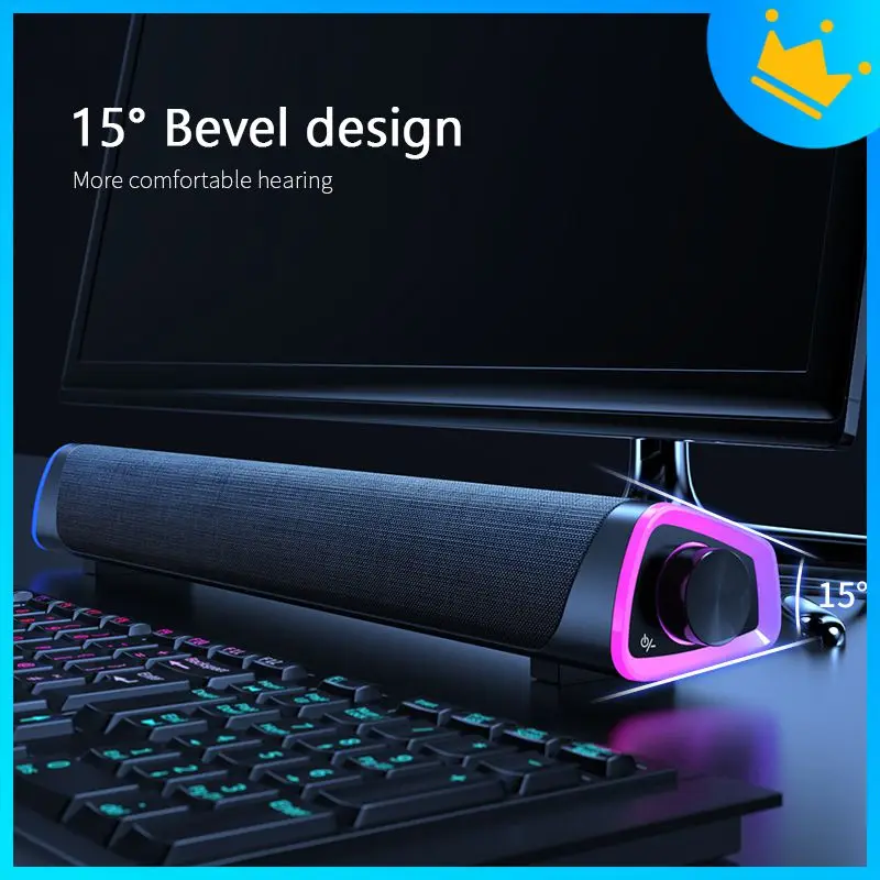 4D Computer Speaker Bar Stereo Sound Subwoofer Bluetooth Speaker For Macbook Laptop Notebook PC Music Player Wired Loudspeaker