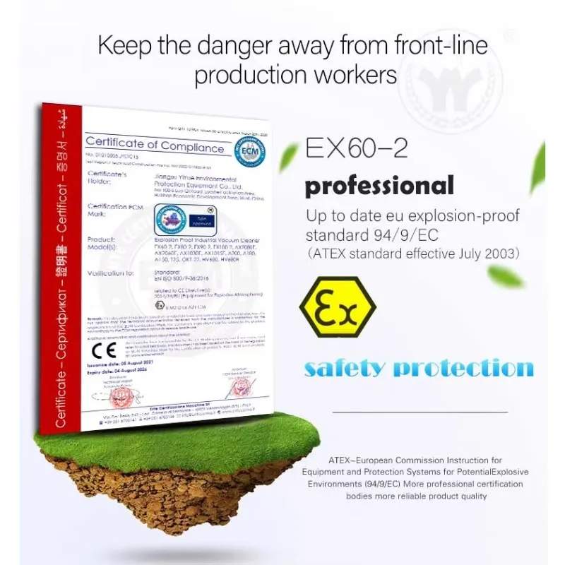 EX60-2 Pneumatic Explosion Proof Vacuum Cleaner for Heavy Dust Industrial Vacuum Cleaner