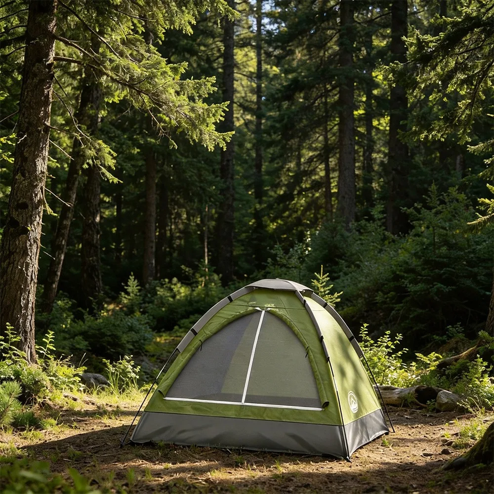 Tente de camping pour 2 personnes, tente automatique instantanée à montage rapide, abri de camping familial léger avec portes zippées pour le camping, la randonnée, le trekking, tentes de camping, abri extérieur