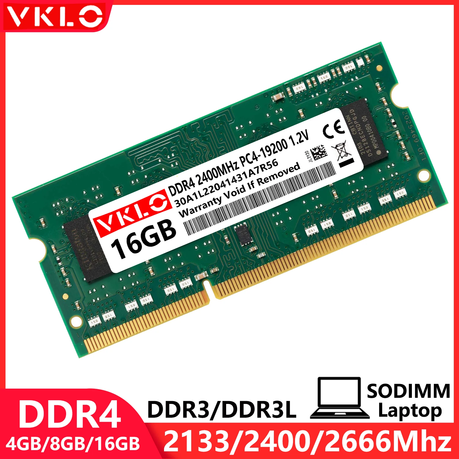 DDR3 DDR3L DDR4 4GB 8GB 16GB Laptop Memories Ram PC3 PC3L 8500 10600 12800 PC4 2133 2400 2600Mhz 1.2V Non-ECC Sodimm Memory Ram