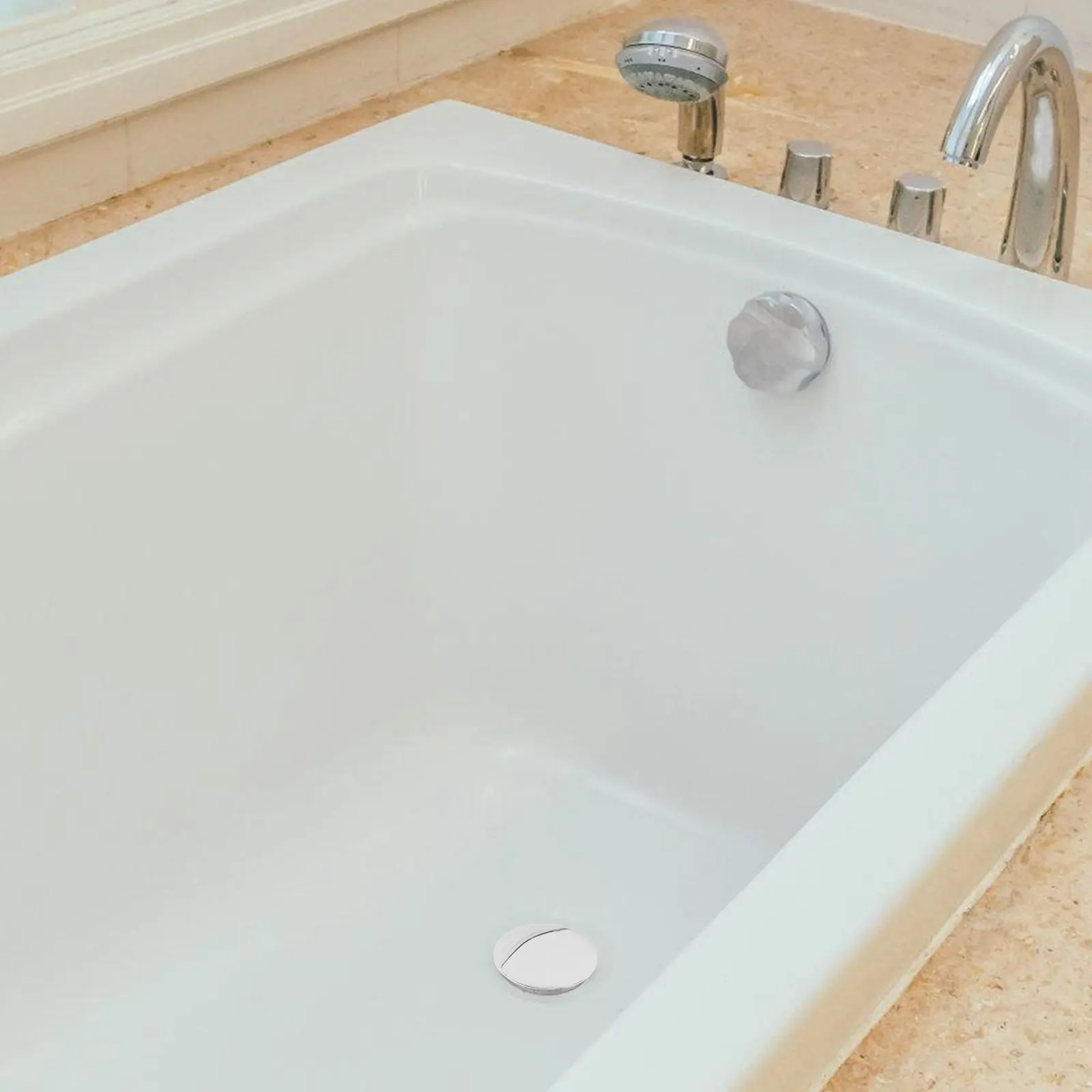 

Bathtub Drain Stopper Lift Mechanism Easy Clean Tub Drain Plug No Leak Bath Waste Strainer Universal Fit Bath Overflow Cover