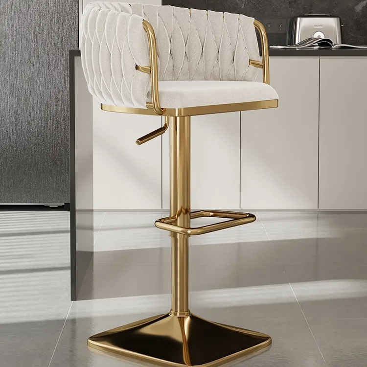 Bar chair Modern simple light luxury jewelry store front desk high chair Bar backrest Internet celebrity leisure bar chair