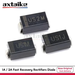 100 pz US1D US1G US1J US1M US2D US2G US2J US2M SMA DO-214AC 1A 2A 200V 400V 600V 1000V SMD diodo raddrizzatori a recupero rapido