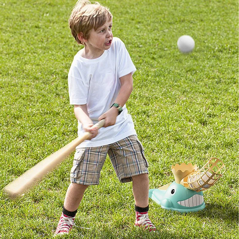 Children's Footsteps Ejection Training Baseball Set Parent-Child Indoor&Outdoor Sports Automatic Baseball Launcher