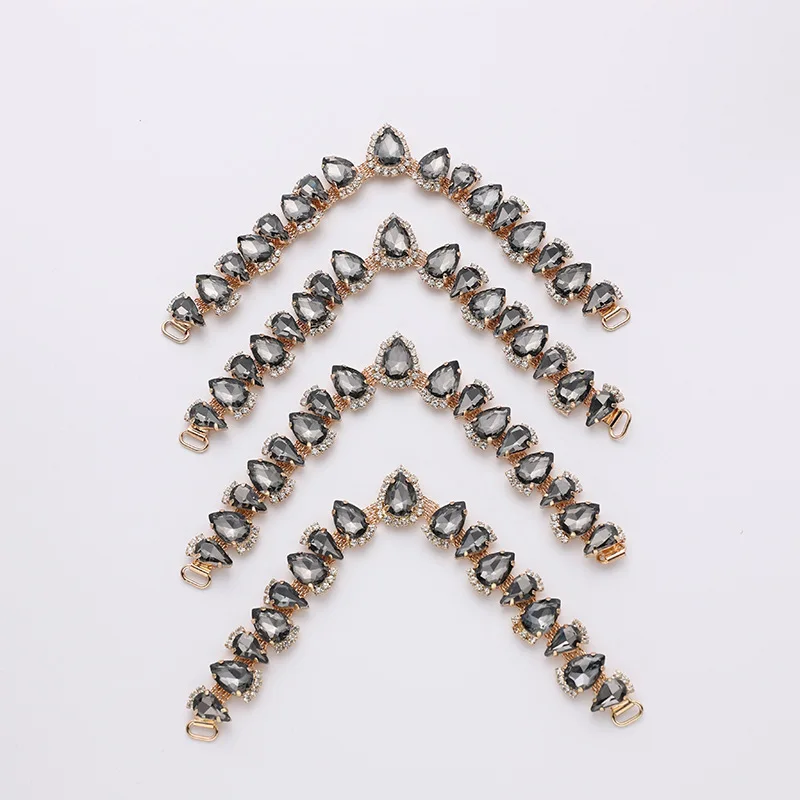 Free Shipping 12 pcs/lot Rhinestone Shoe Buckle Apparel Buckle Bridal Bikini Connector Headband Connector LWHB052