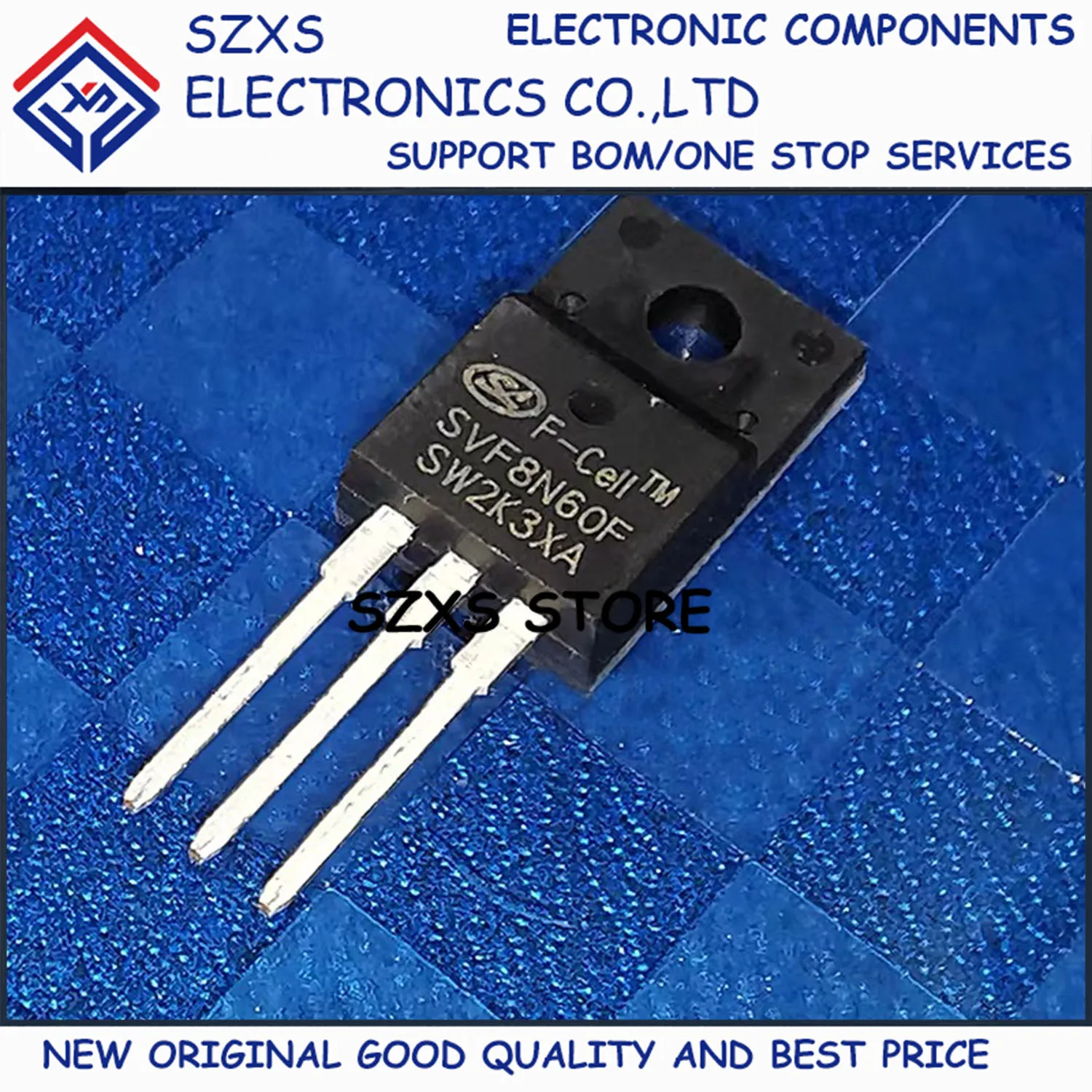 New Original 10Pcs SVF8N60F TO-220F 600V 8A MOSFET Field Effect Transistor In Stock Electronic Components Good Quality