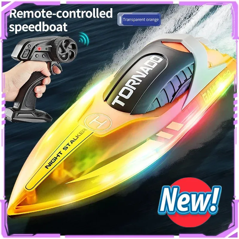 Waterproof 2.4GHz RC Boat Rechargeable Electric Radio Remote Control Speedboat Model Dual Motor Speedboat Toys For Boys