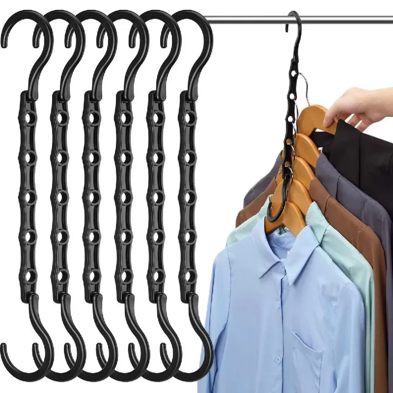 Multifunctional Hook Space Saving 5-hole Plastic Hanger Simple Folding Windproof Hanger Suitable Apartments Dormitories Families