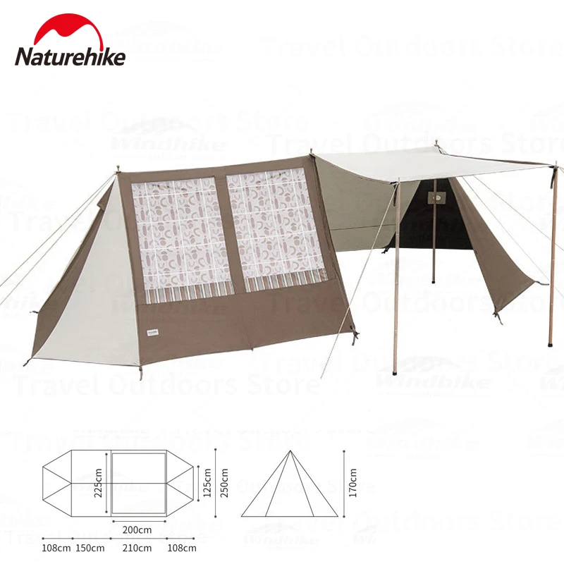 

Naturehike Hammurabi Camping 1 Room 1 Hall Tent Free Expansion Outdoor Portable Panoramic Windows Tent With Chimney Opening