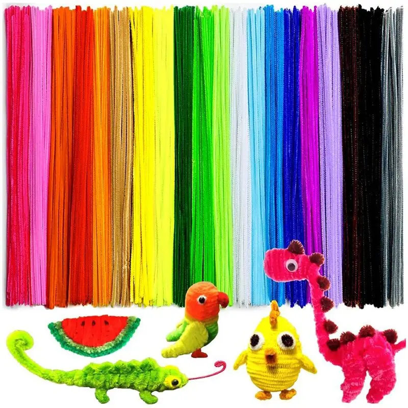 B69C 200Pcs Pipe Cleaners, Pipe Cleaners For Crafts, Craft Supplies Multicolor Chenille Stems For DIY (12Inchx6mm,20Colors)