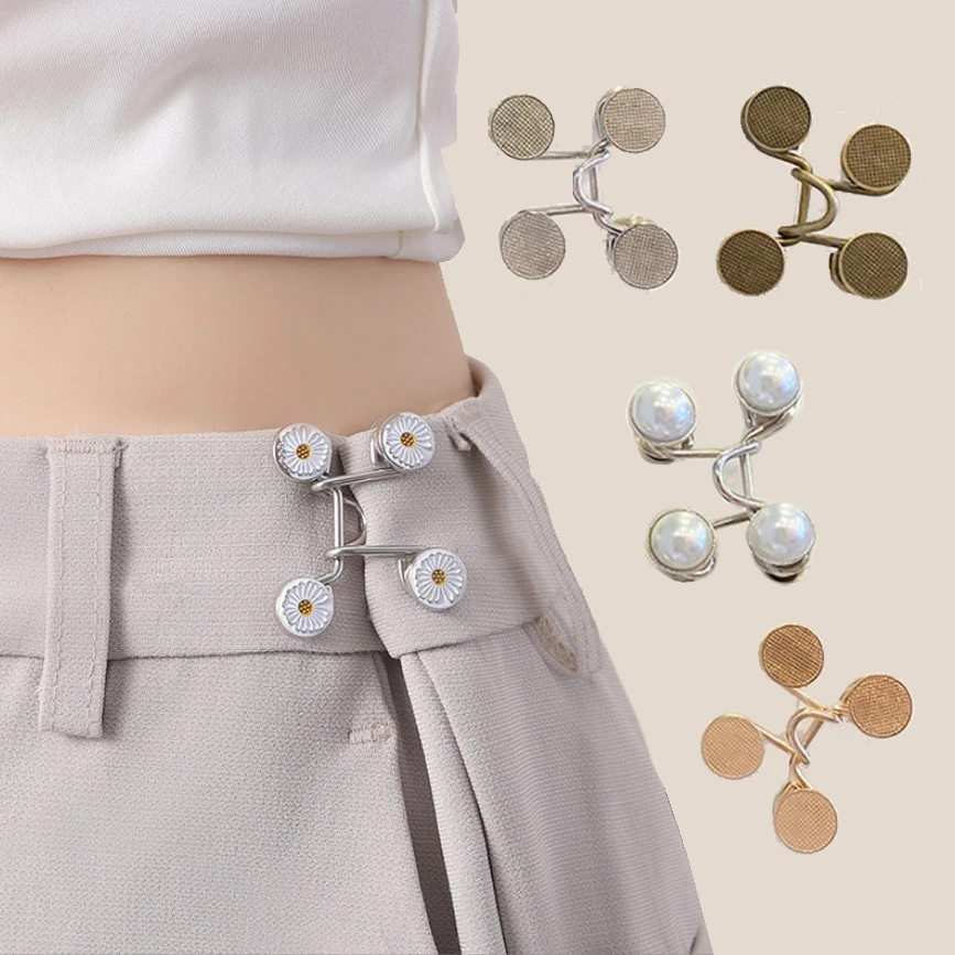 Women Skirt Pants Jeans Adjustable Waist Clip Metal Pins Clothing Accessories Sewing Women's Brooch Set Tighten Waist Brooches