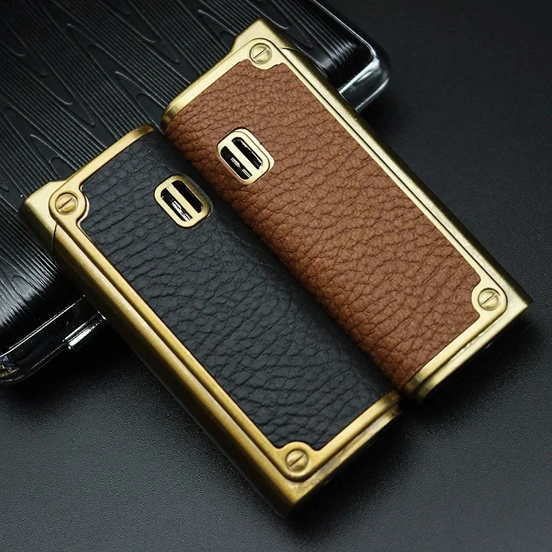 

Metal Leather Jet Lighter Torch Turbo Lighter Windproof Blue Flame Cigar 1300 C Butane Pipe Lighter Cigar Cigarette Man's Gift