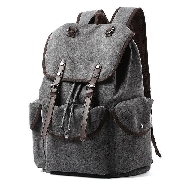 

Men Canvas Vintage Backpack Men 30L Large Travel Rucksack Casual Bookbag for 15.6 inch Laptop Travel Hiking Daypack