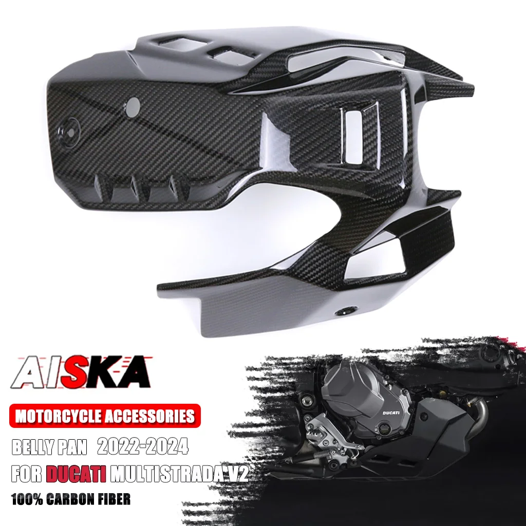 

For DUCATI Multistrada V2 2022 2023 2024 100% Carbon Fiber Belly Pan Lower Fairing Under Cowling Motorcycle Fairings Parts