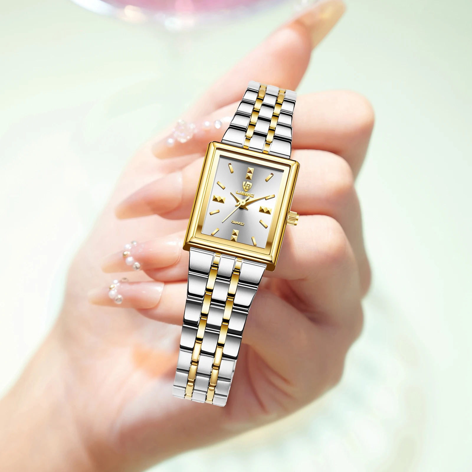 LIEBIG Luxury Elegant Simple Quartz Wristwatches and Bracelet Fashion Women\'s Watch Stainless Steel Strap Time Watch Reloj Mujer