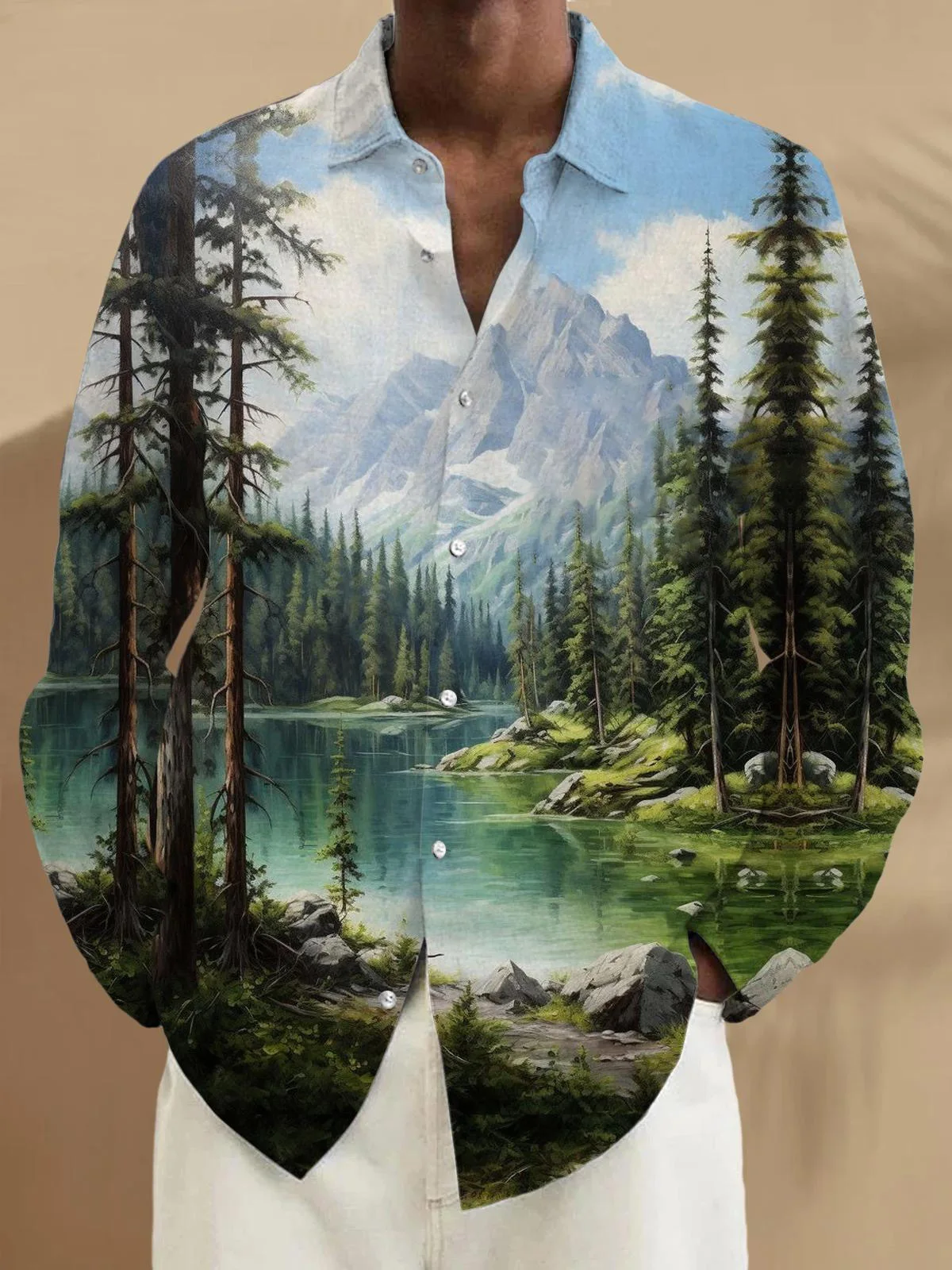 Men's Shirts Button Down Shirts Casual Shirts Spring And Summer Printed Long Sleeves Daily Fashionable Comfortable Trend Top