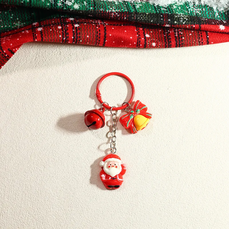 

Cute Christmas Santa Clause Keychain Gingerbread Man Key Ring Pendant for Women Girls Handbag Decor DIY X'MAS Jewelry Gifts