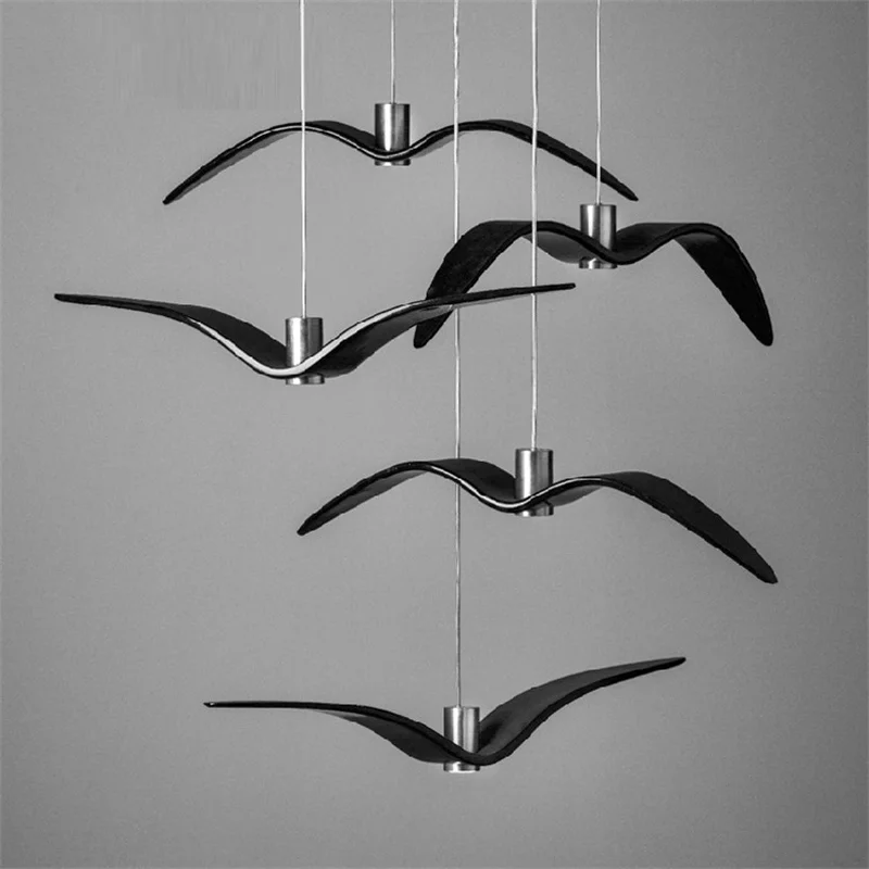 Nordic Art Creative Resin Brokis Chandelier Personality Seagull Bird Shape  Children's Room Restaurant Bar LED Lamps