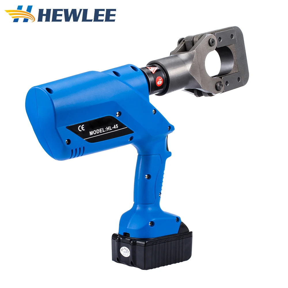 HEWLEE HL-45 High Quality 50mm 6 Ton Battery-Operated Cable Cutter Electric Cable Cutter With Charger And 2 Batteries