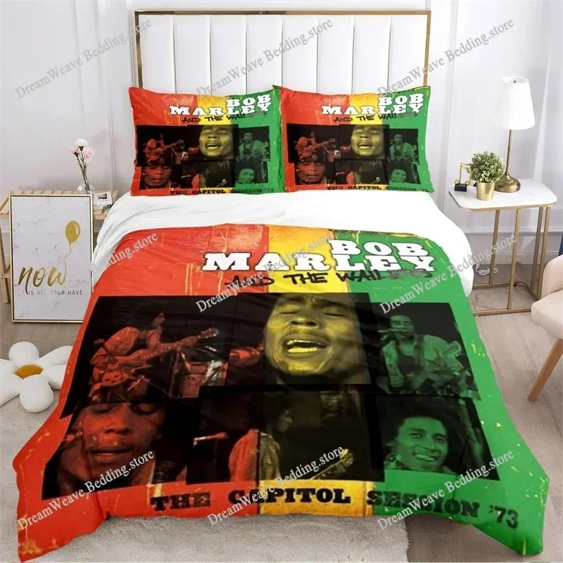 Bob Marley Duvet Cover Sets Music Legends Jamaica Singer Comfortable Bedspreads Queen King Size Bedding Sets Bedroom Decor519