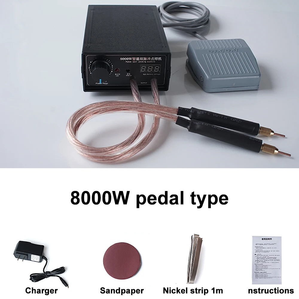 8000W High Power DIY Handheld Spot Welding Machine Portable 0-1200A 0.1mm Adjustable Spot Welders Machine Tool For 18650 Battery