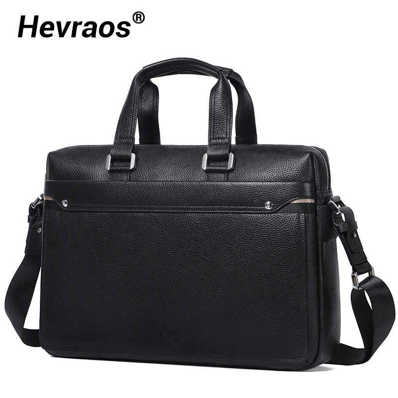 Brand Natural Genuine Leather Men bag  15 inch Laptop Bag  Handbags Fashion Business Briefcases Large Capacity Shoulder Bags