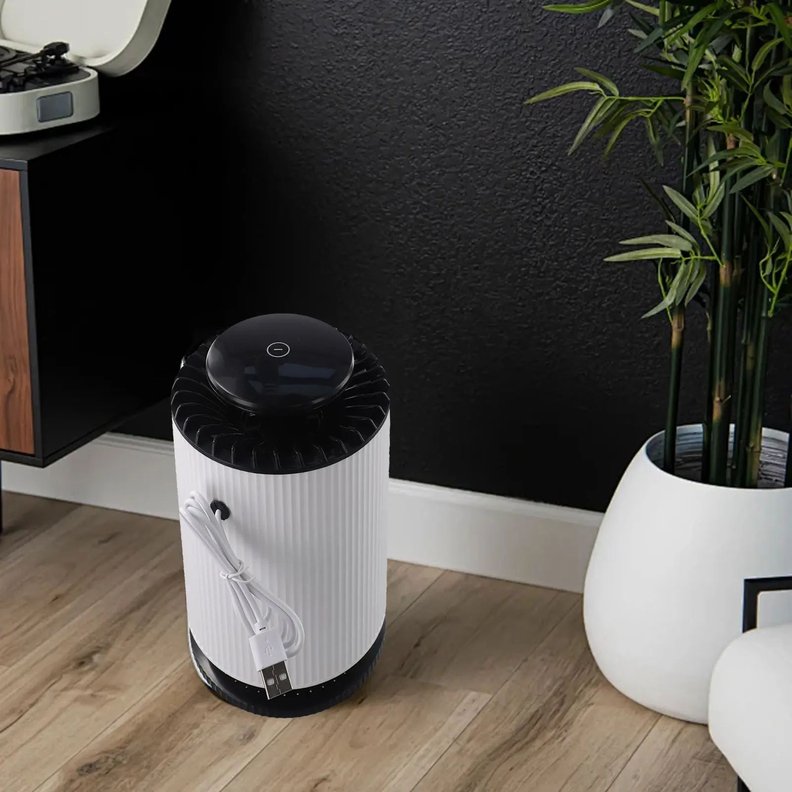 Compact Air Purifier For Small Spaces Compact Design Smoke Eliminator White And Black Indoor Air Cleaner Home Use