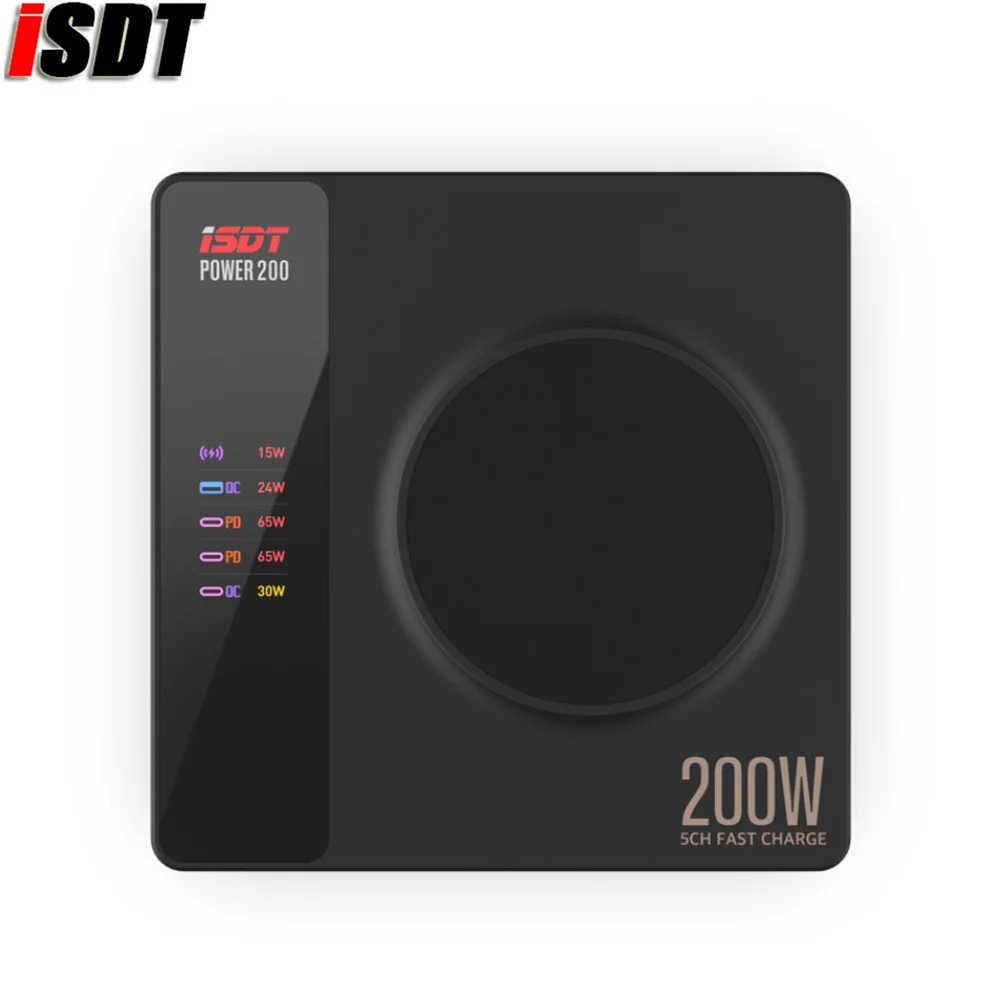 

ISDT POWER 200X AC100~240V 200W Wireless Multi Quick Protocol Independent Channel Charging APP Connection