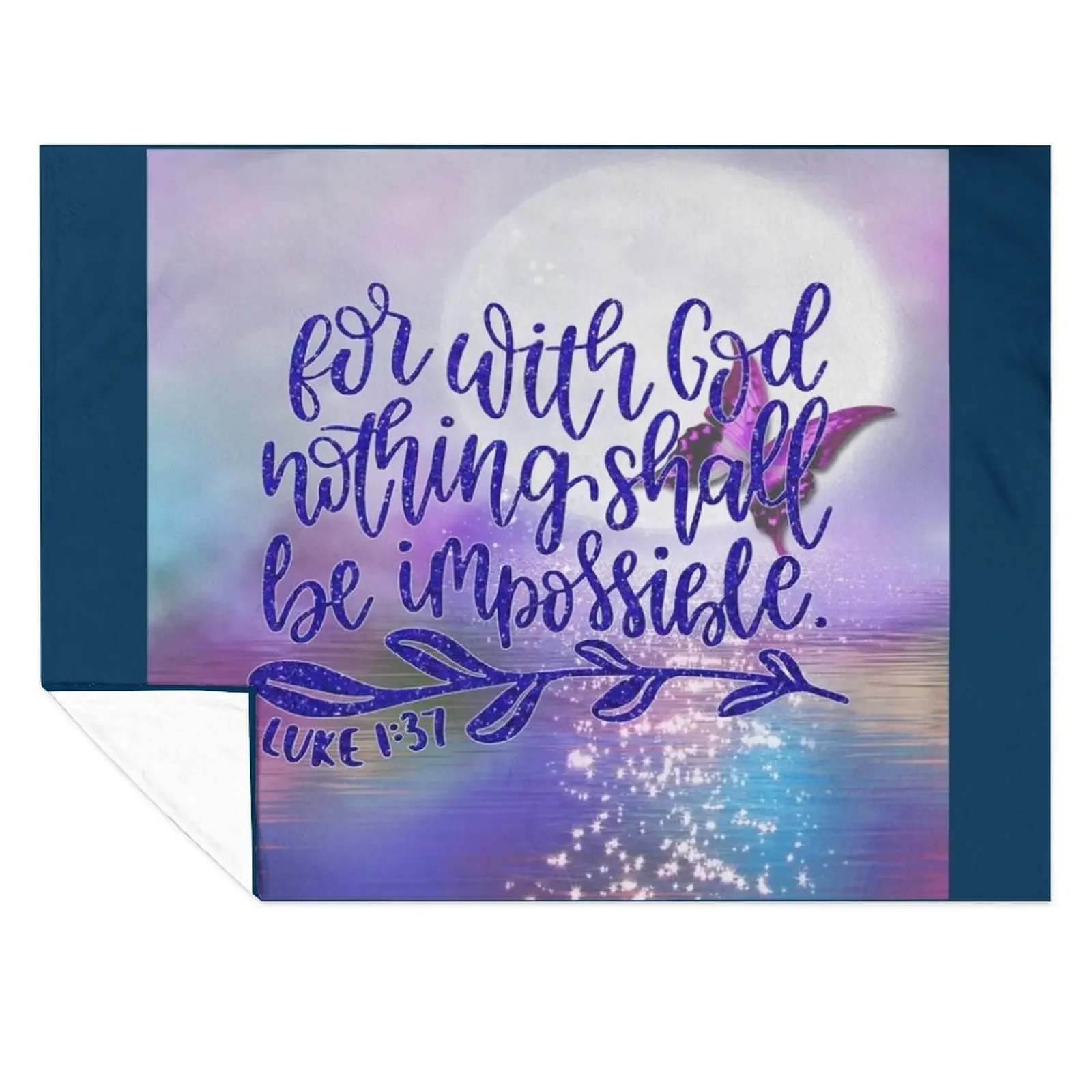 

With God Nothing is Impossible.Luke Scripture Bible Throw Blanket blankets and throws Luxury St Decorative Sofas Furrys Blankets