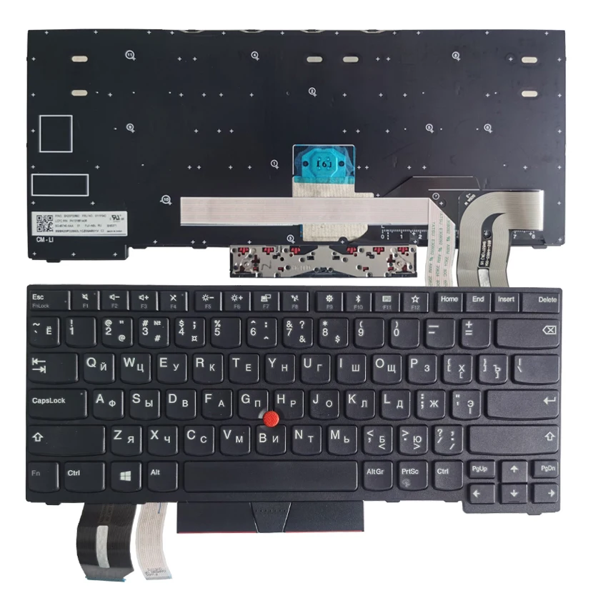 New US French Russian Backlit Keyboard For Lenovo Thinkpad E480 E490 T480S L480 T490 T495 L380 L390 Yoga L490 P43s E485 FR RU