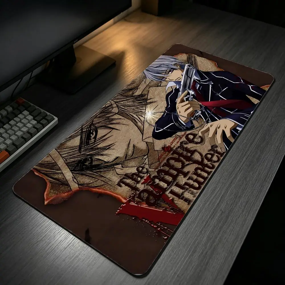 anime Vampire Knight Mouse Pad MousePad Stitched Edge Gaming Anti‑Slip Rubber Base Waterproof Desk Mat For Office Laptop PC