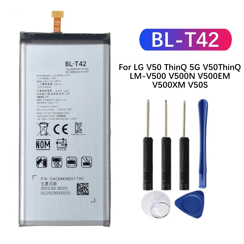 BL-T42 Battery For LG V50 ThinQ 5G V50ThinQ LM-V500 V500N V500EM V500XM V50S Mobile Phone Bateria free tool