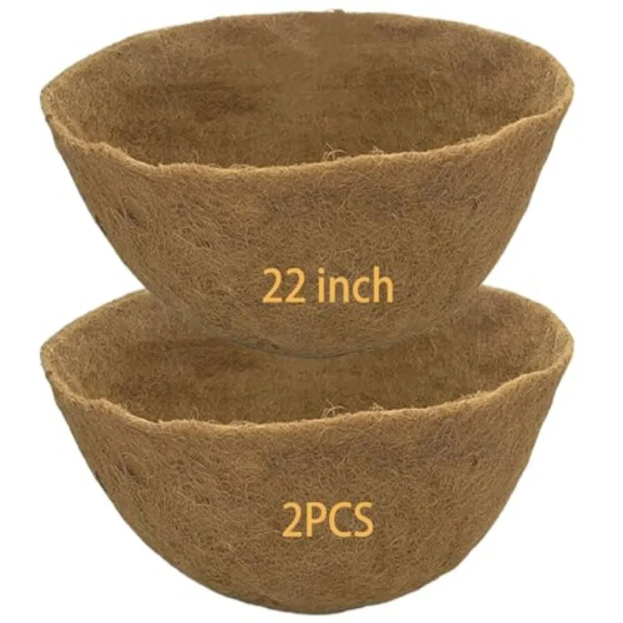 

Комплект из 2-х кокосовых вкладышей для кашпо, круглые, в форме корзины, сменные, из кокосового волокна