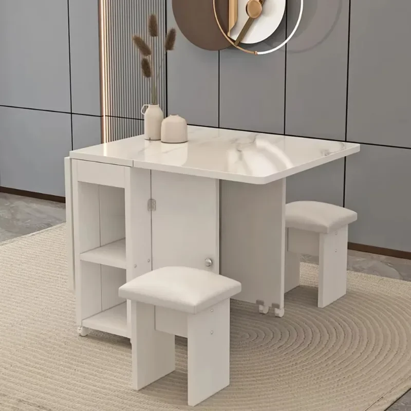 Mesa de Comedor de lujo italiana, juego de Mesa de Comedor plegable decorativa moderna y sencilla, 4 Sillas, Mesas, Comedor, muebles de cocina FYDT