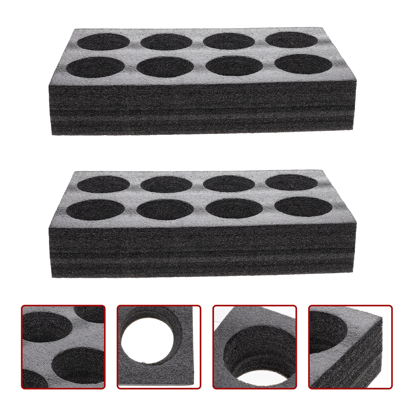 2 Pcs Cup Holder Espresso Mug Cola Milk Tea Saucer Packing Tray Beer 3500X2000X700CM Black Takeout 8-Cup Carrier Trays