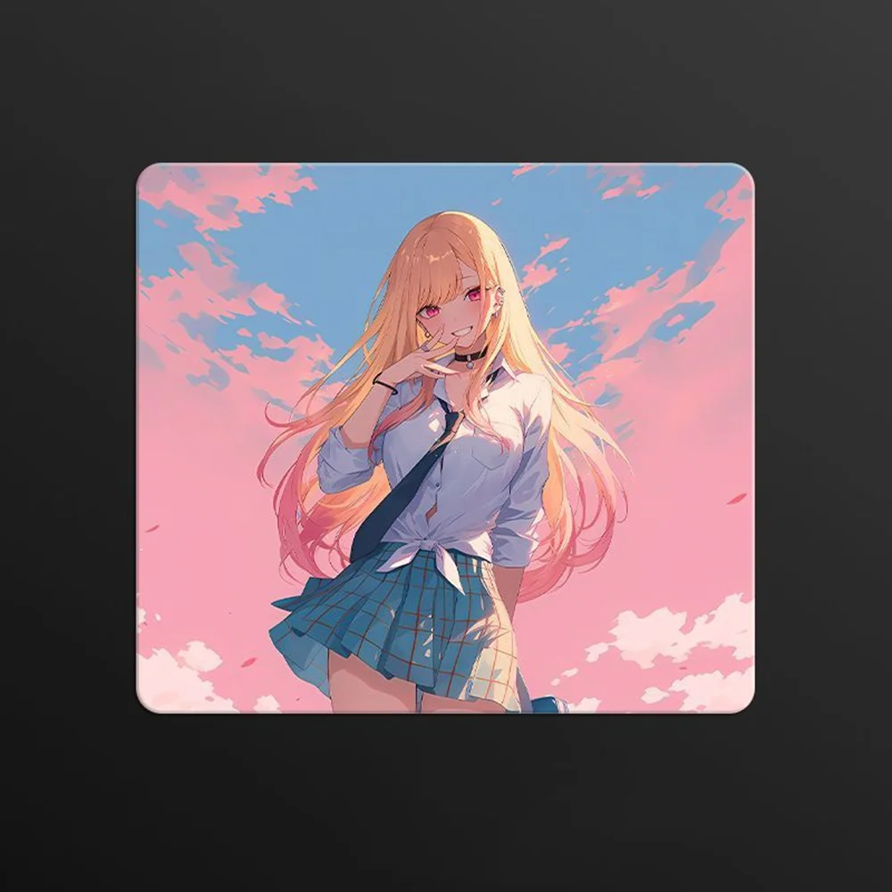 Photovoltaic Glass Mouse Pad Tempered Upgrade Smooth FPS Game & Office Anime Theme Game Specific Mouse Pad Desk Mat Sweet Girl