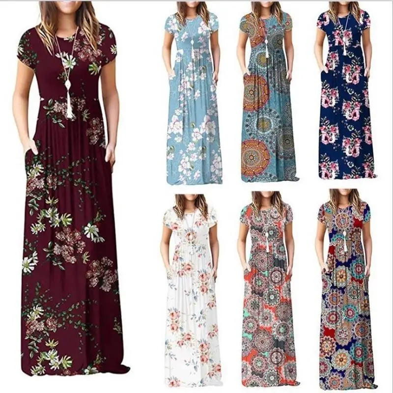 

Длинная юбка с трансграничным повседневным принтом ort-Sve Dr, женская модная длинная юбка, другой материал 00%