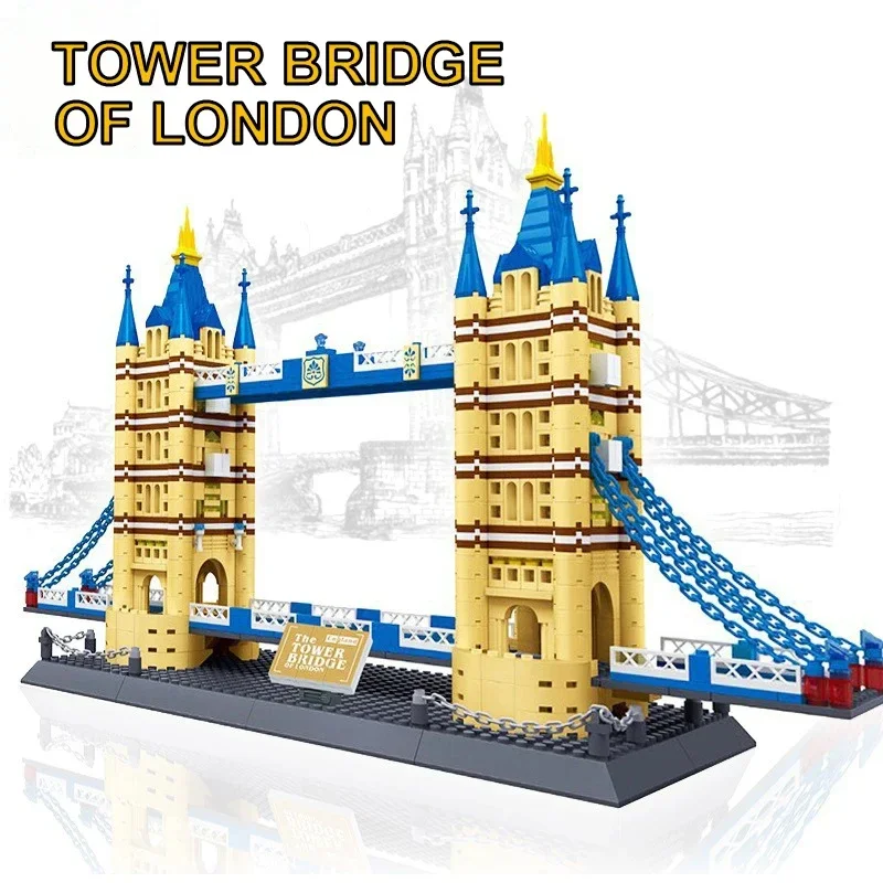 1052PCS Building Blocks Toys World Architecture London Tower Bridge 3D Construction DIY Toys Gifts For Kids Adults