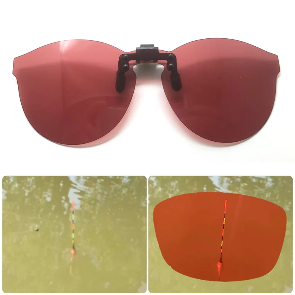 VIVIBEE Men Polarized Red Fishing Lens Flip Up Clip on Sunglasses Women UV400 Big Size Driving Sun Glasses with Clips