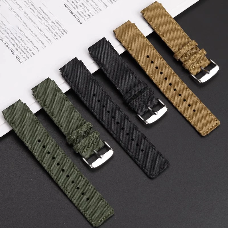 20mm Black Armygreen khaki Ventilate Nylon Watch Strap For Casio MWA-100H MWD-100H GST-B300 Canvas Watchband