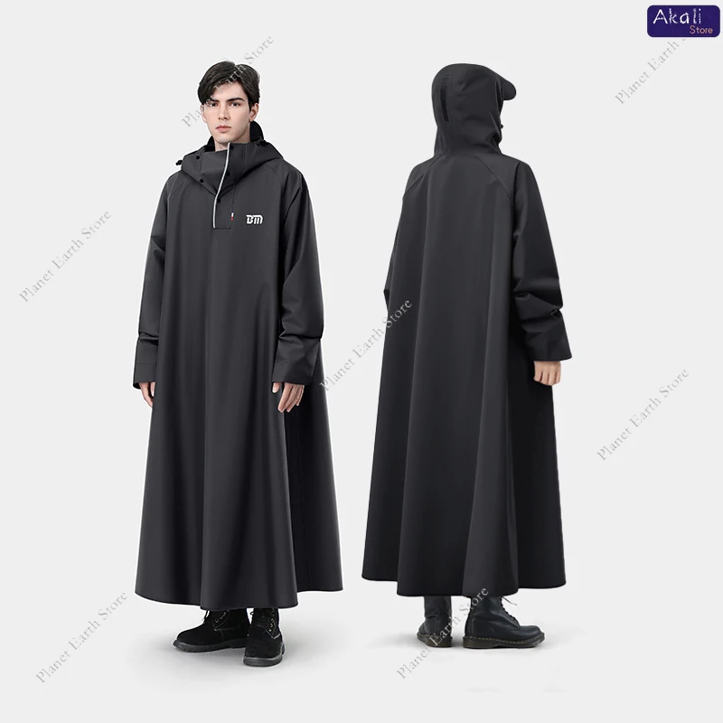 Adult Motorcycle Raincoat Waterproof Hooded Rain Poncho Long Rain Coat for Scooter Ebike Cycling Outdoor Windproof Rainwear