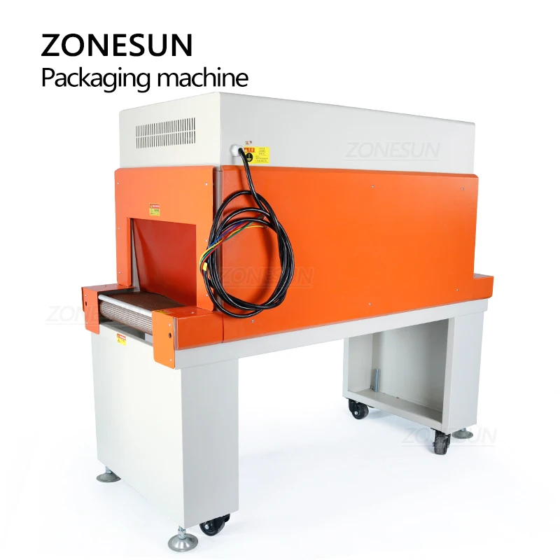 ZONESUN Jet Heat Shrink Film Wrapping Machine Packaging Cosmetics Book Food CD Cookie Card Packing Machine