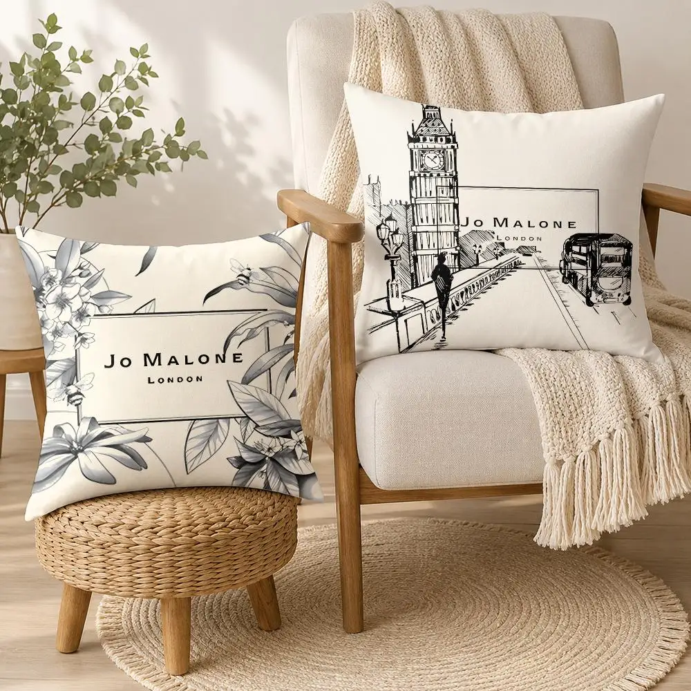 J-Jo M-Malone L-LOGO Cushion Cover Square Decorative Throw Pillow 40x40cm For Sofa Bedroom Living Room Home Decor
