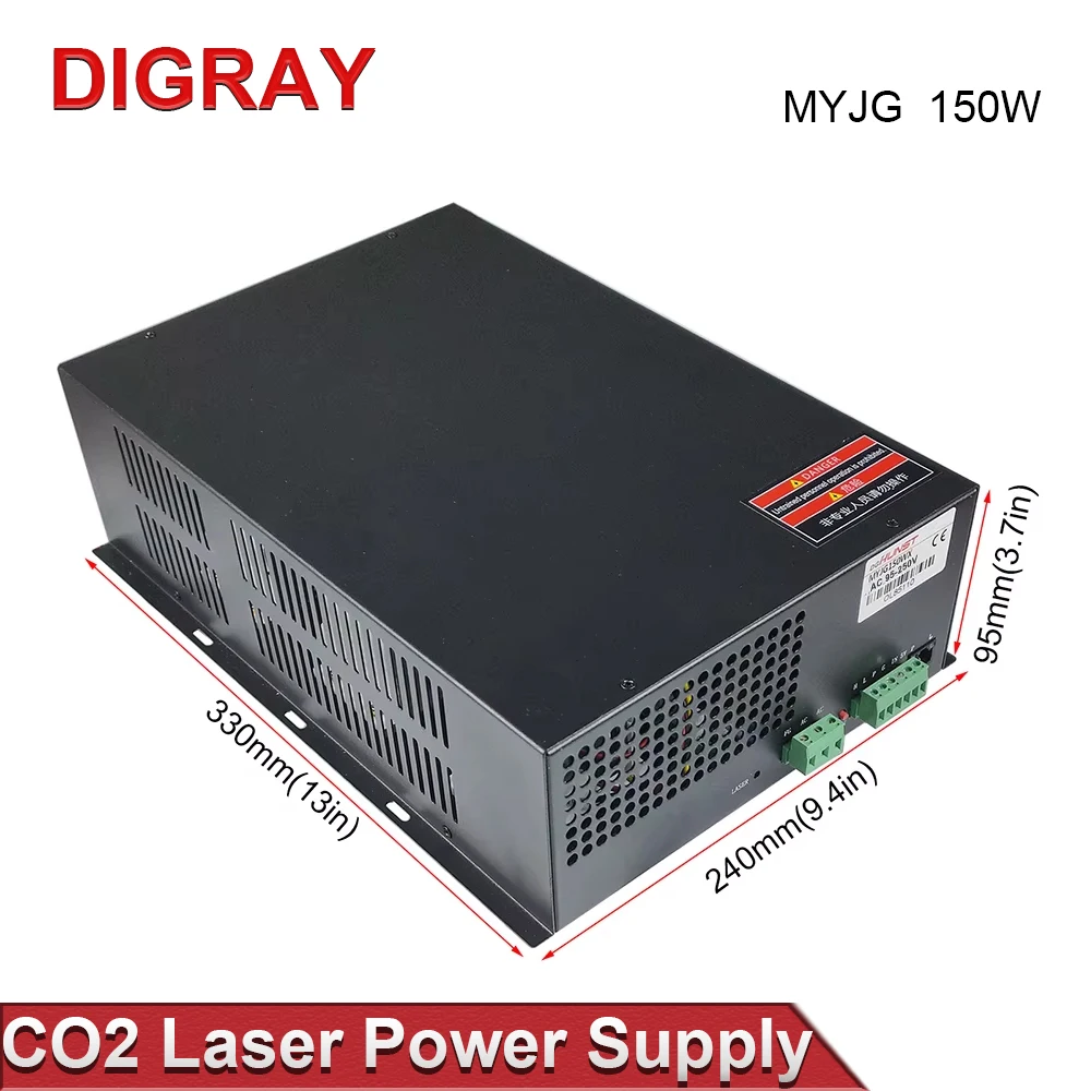 

DIGRAY CO2 Laser Power Supply MYJG 130W Supports 95~250V Voltage and is Used for 130-150W Laser Engraving and Cutting Machines.