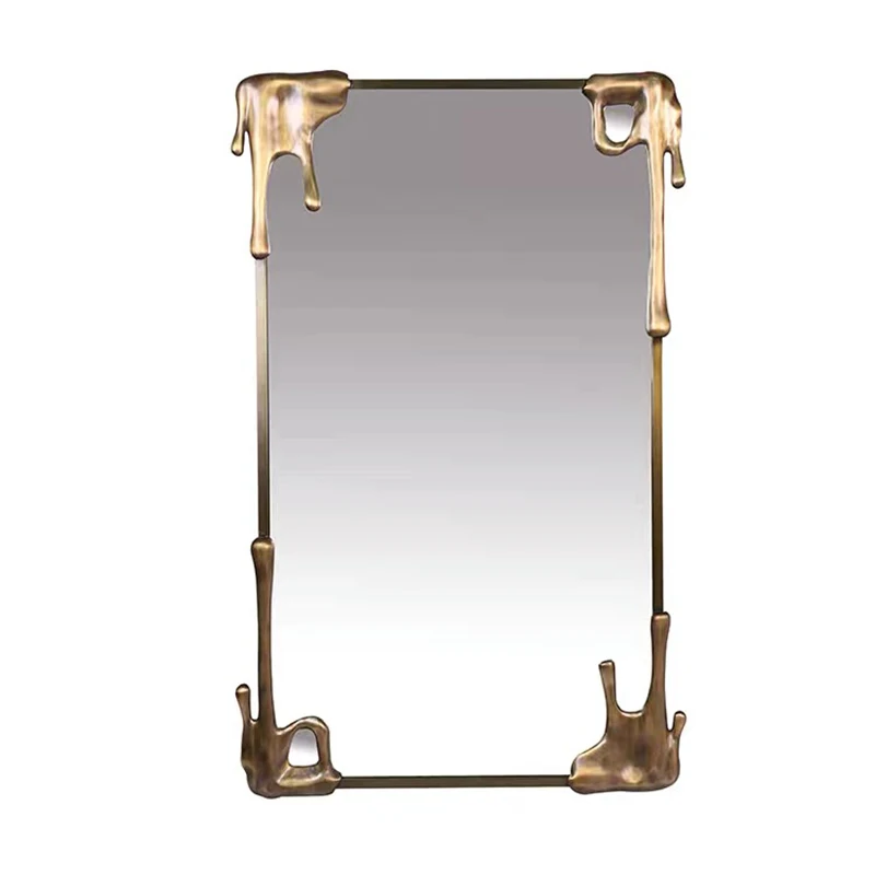 Customizable Full-length American Home, French Luxury Clothing Store Fitting Mirror, European Retro Decorative Wood Art Wall Dec
